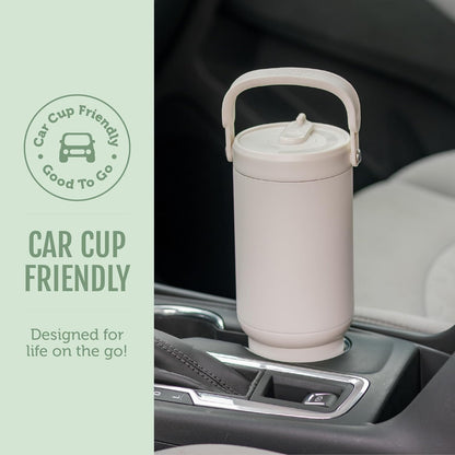 Oasis Go+ 26oz Insulated Stainless Steel Tumbler with Straw, Jadeglow | Insulated stainless steel cup with top handle, retracting straw, leakproof lid, 24 hours cold, & cupholder fit for travel