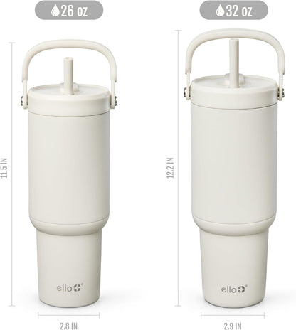 Oasis Go+ 26oz Insulated Stainless Steel Tumbler with Straw, Jadeglow | Insulated stainless steel cup with top handle, retracting straw, leakproof lid, 24 hours cold, & cupholder fit for travel