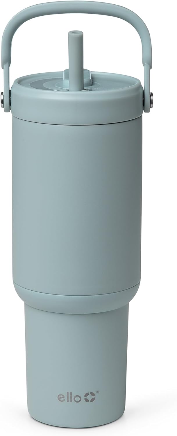 Oasis Go+ 26oz Insulated Stainless Steel Tumbler with Straw, Jadeglow | Insulated stainless steel cup with top handle, retracting straw, leakproof lid, 24 hours cold, & cupholder fit for travel
