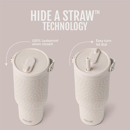 Oasis Go+ 26oz Insulated Stainless Steel Tumbler with Straw, Jadeglow | Insulated stainless steel cup with top handle, retracting straw, leakproof lid, 24 hours cold, & cupholder fit for travel
