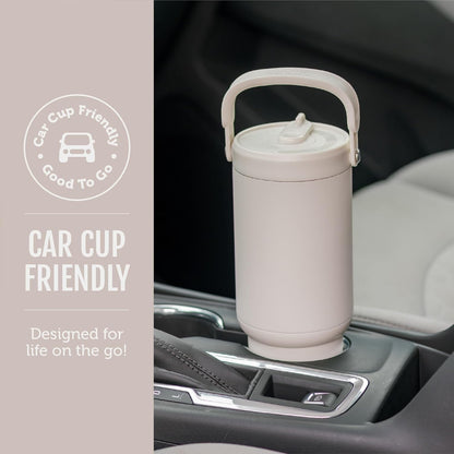 Oasis Go+ 26oz Insulated Stainless Steel Tumbler with Straw, Jadeglow | Insulated stainless steel cup with top handle, retracting straw, leakproof lid, 24 hours cold, & cupholder fit for travel
