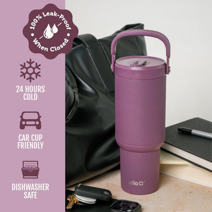 Oasis Go+ 26oz Insulated Stainless Steel Tumbler with Straw, Jadeglow | Insulated stainless steel cup with top handle, retracting straw, leakproof lid, 24 hours cold, & cupholder fit for travel