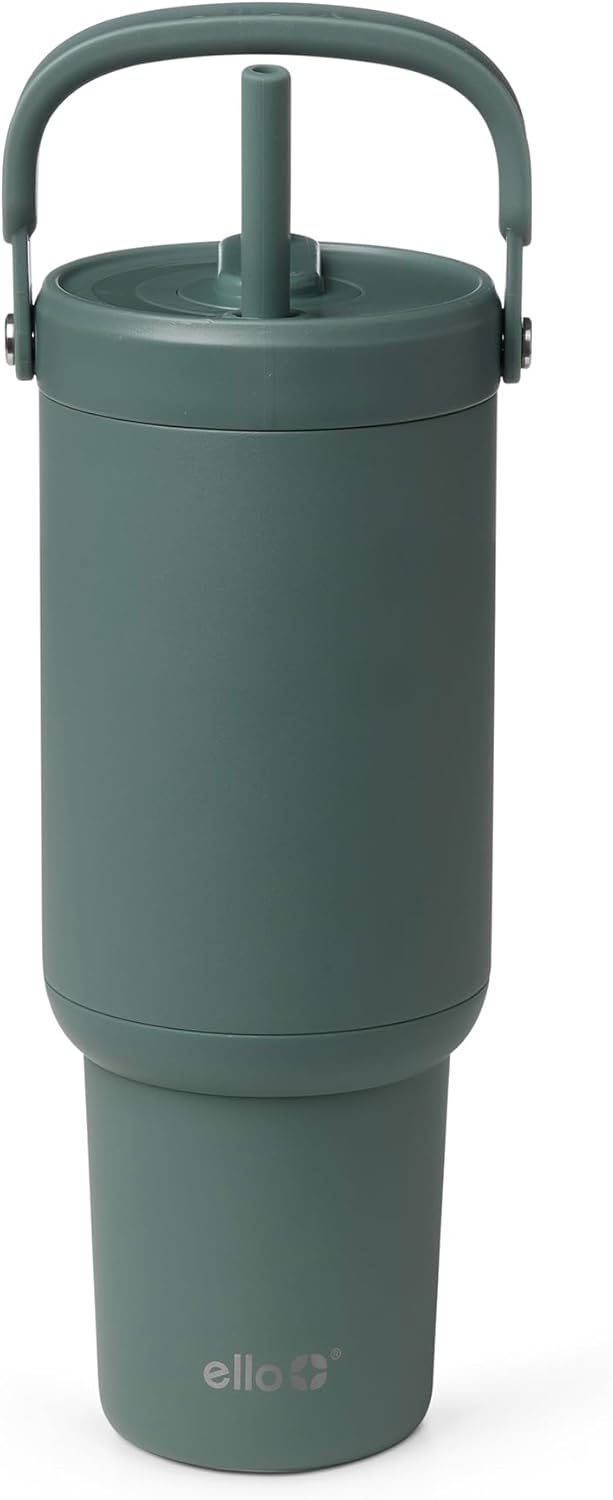 Oasis Go+ 26oz Insulated Stainless Steel Tumbler with Straw, Jadeglow | Insulated stainless steel cup with top handle, retracting straw, leakproof lid, 24 hours cold, & cupholder fit for travel