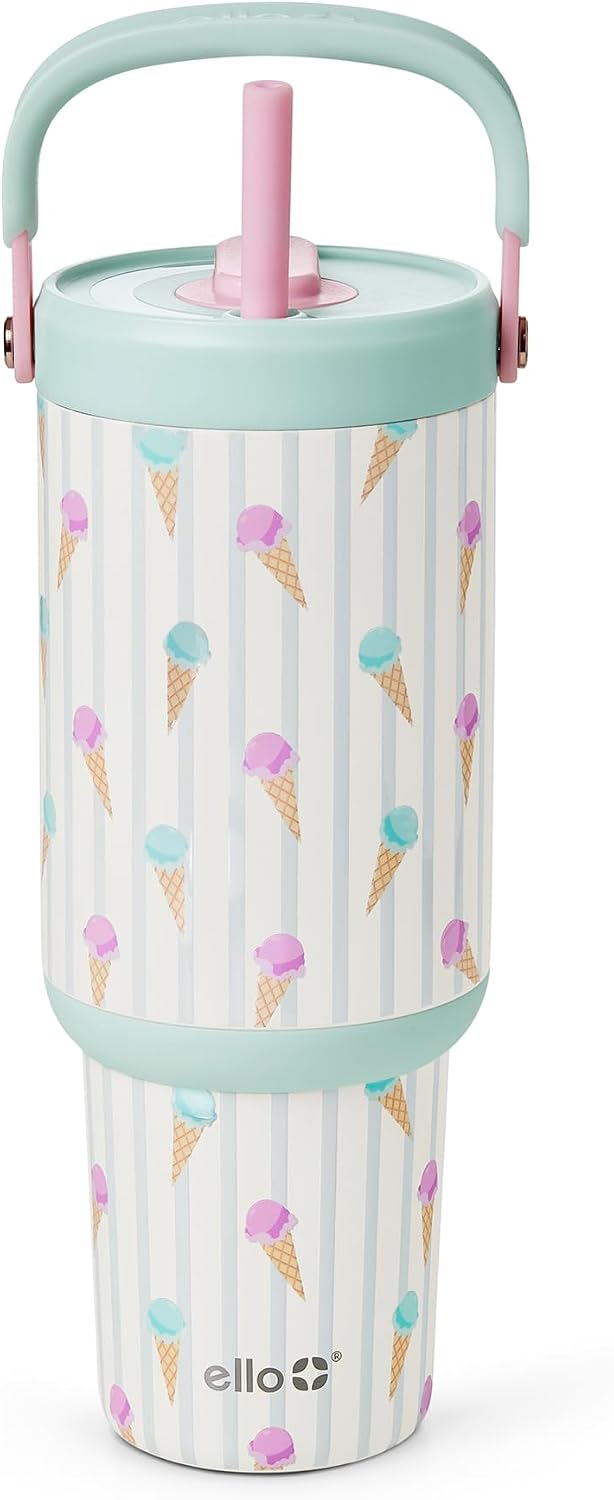 Oasis Go+ 26oz Insulated Stainless Steel Tumbler with Straw, Jadeglow | Insulated stainless steel cup with top handle, retracting straw, leakproof lid, 24 hours cold, & cupholder fit for travel