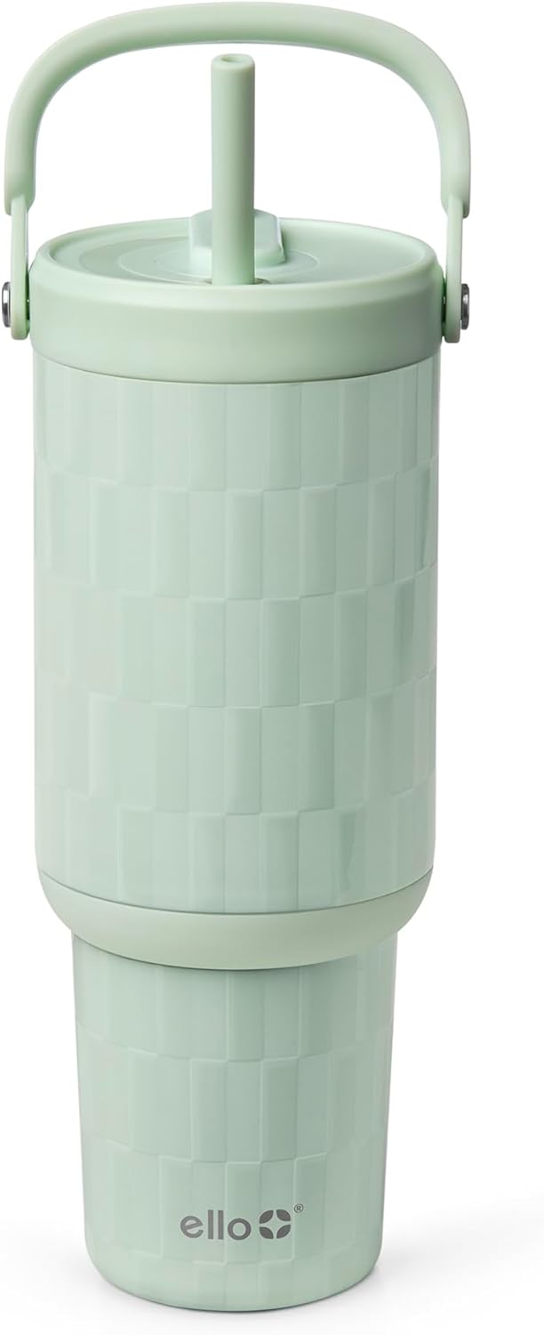 Oasis Go+ 26oz Insulated Stainless Steel Tumbler with Straw, Jadeglow | Insulated stainless steel cup with top handle, retracting straw, leakproof lid, 24 hours cold, & cupholder fit for travel