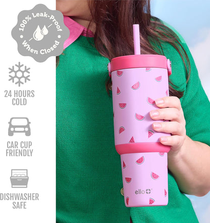 Oasis Go+ 26oz Insulated Stainless Steel Tumbler with Straw, Jadeglow | Insulated stainless steel cup with top handle, retracting straw, leakproof lid, 24 hours cold, & cupholder fit for travel