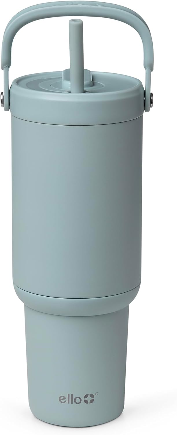 Oasis Go+ 26oz Insulated Stainless Steel Tumbler with Straw, Jadeglow | Insulated stainless steel cup with top handle, retracting straw, leakproof lid, 24 hours cold, & cupholder fit for travel