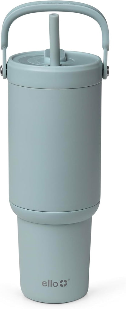 Oasis Go+ 26oz Insulated Stainless Steel Tumbler with Straw, Jadeglow | Insulated stainless steel cup with top handle, retracting straw, leakproof lid, 24 hours cold, & cupholder fit for travel