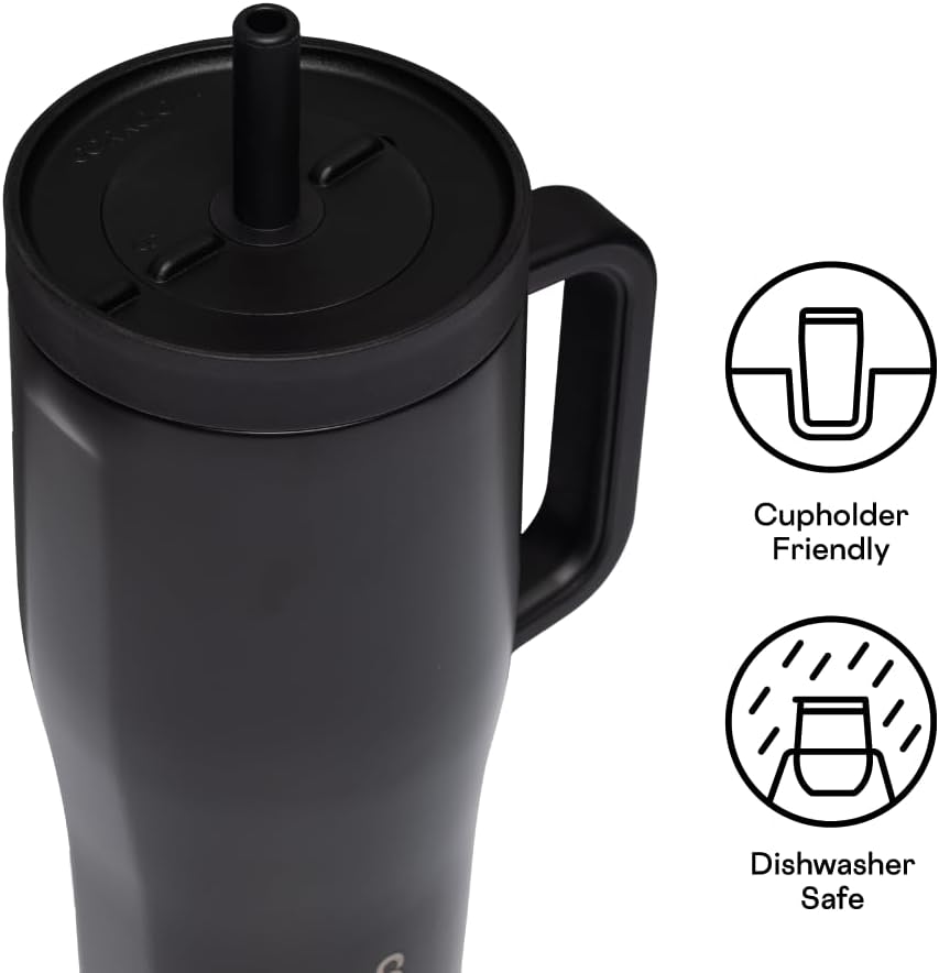 Cruiser Insulated Tumbler - Stainless Steel Tumbler with Handle & Straw, Triple Insulated for Cold Drinks, Leak Proof & Spill Proof, Cupholder Friendly, BPA-Free - 22oz - Solar Circuit