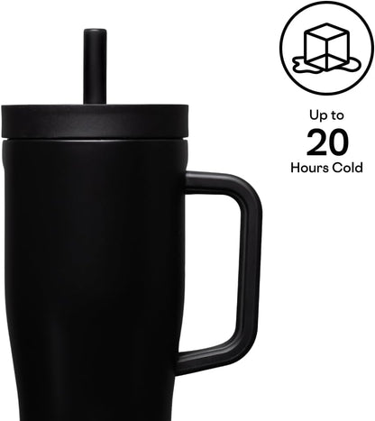 Cruiser Insulated Tumbler - Stainless Steel Tumbler with Handle & Straw, Triple Insulated for Cold Drinks, Leak Proof & Spill Proof, Cupholder Friendly, BPA-Free - 22oz - Solar Circuit