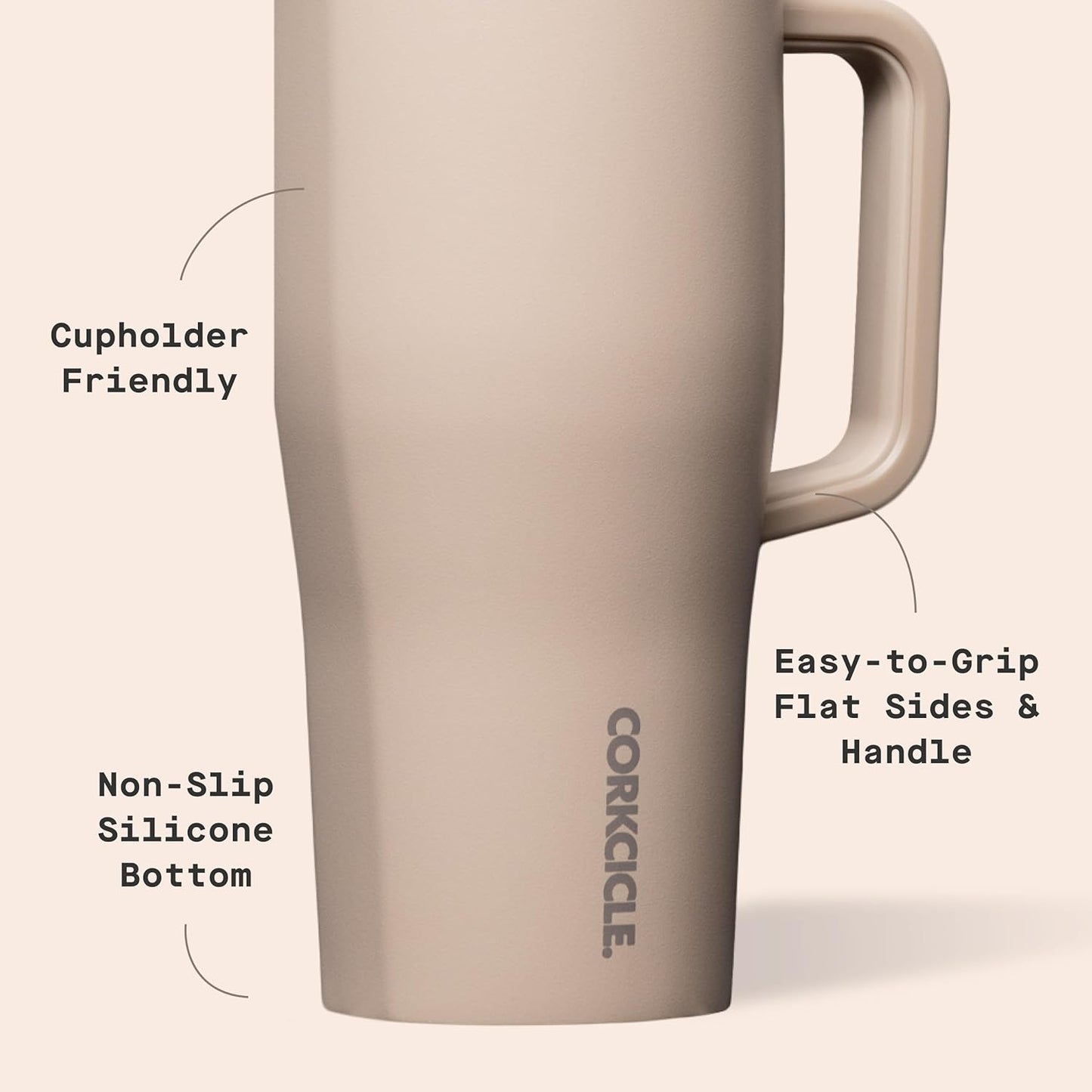 Cruiser Insulated Tumbler - Stainless Steel Tumbler with Handle & Straw, Triple Insulated for Cold Drinks, Leak Proof & Spill Proof, Cupholder Friendly, BPA-Free - 22oz - Solar Circuit