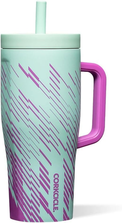 Cruiser Insulated Tumbler - Stainless Steel Tumbler with Handle & Straw, Triple Insulated for Cold Drinks, Leak Proof & Spill Proof, Cupholder Friendly, BPA-Free - 22oz - Solar Circuit