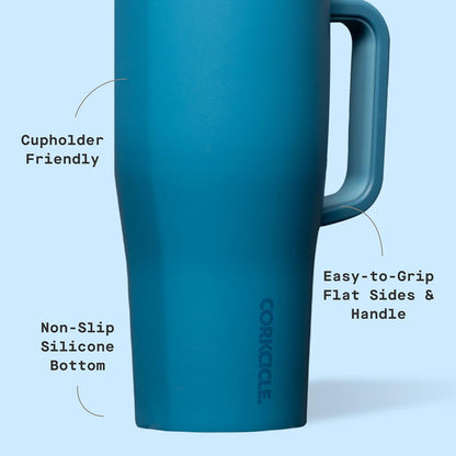 Cruiser Insulated Tumbler - Stainless Steel Tumbler with Handle & Straw, Triple Insulated for Cold Drinks, Leak Proof & Spill Proof, Cupholder Friendly, BPA-Free - 22oz - Solar Circuit