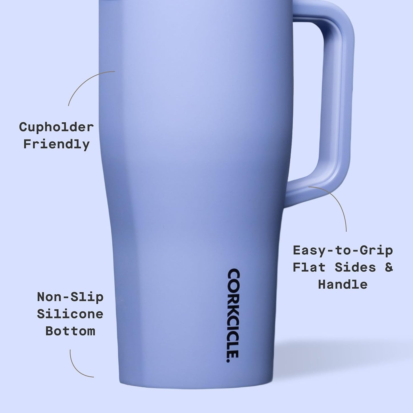Cruiser Insulated Tumbler - Stainless Steel Tumbler with Handle & Straw, Triple Insulated for Cold Drinks, Leak Proof & Spill Proof, Cupholder Friendly, BPA-Free - 22oz - Solar Circuit