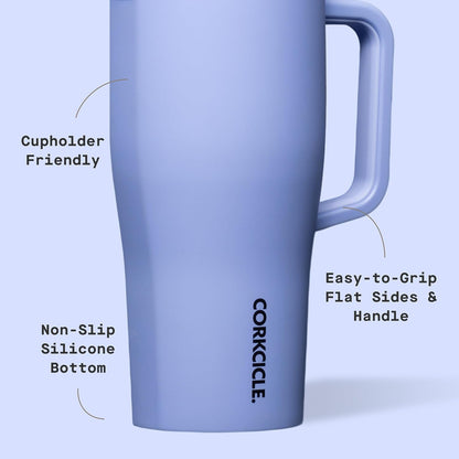 Cruiser Insulated Tumbler - Stainless Steel Tumbler with Handle & Straw, Triple Insulated for Cold Drinks, Leak Proof & Spill Proof, Cupholder Friendly, BPA-Free - 22oz - Solar Circuit