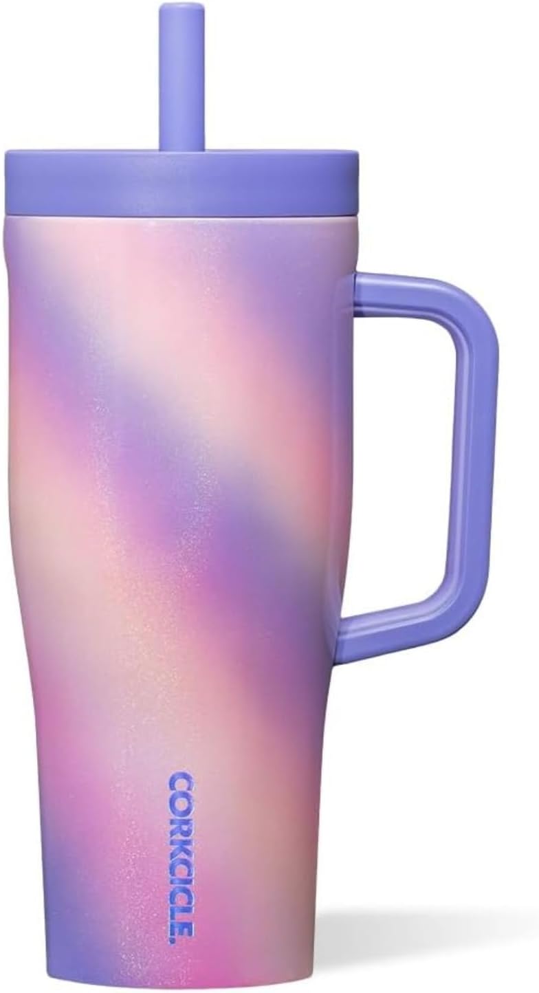 Cruiser Insulated Tumbler - Stainless Steel Tumbler with Handle & Straw, Triple Insulated for Cold Drinks, Leak Proof & Spill Proof, Cupholder Friendly, BPA-Free - 22oz - Solar Circuit