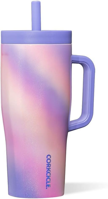 Cruiser Insulated Tumbler - Stainless Steel Tumbler with Handle & Straw, Triple Insulated for Cold Drinks, Leak Proof & Spill Proof, Cupholder Friendly, BPA-Free - 22oz - Solar Circuit