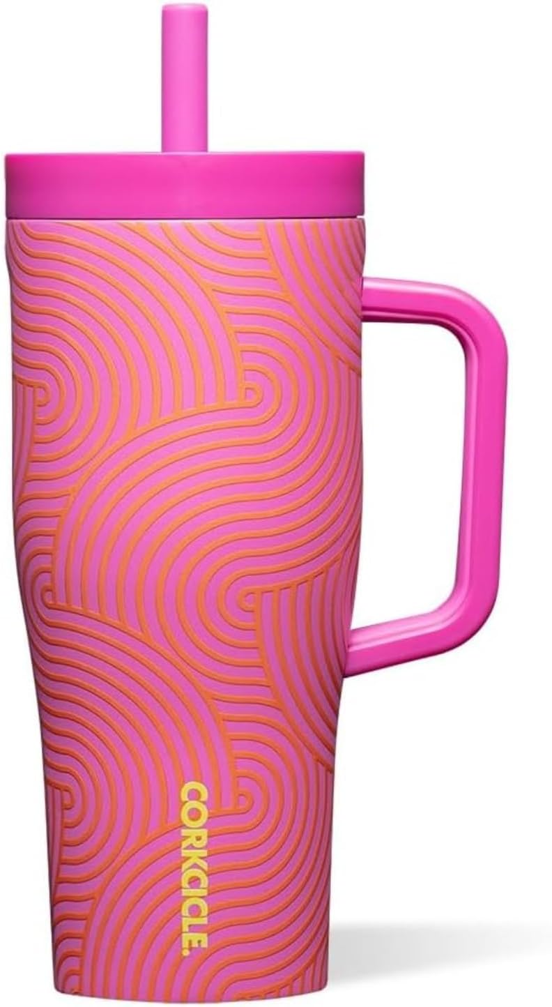 Cruiser Insulated Tumbler - Stainless Steel Tumbler with Handle & Straw, Triple Insulated for Cold Drinks, Leak Proof & Spill Proof, Cupholder Friendly, BPA-Free - 22oz - Solar Circuit