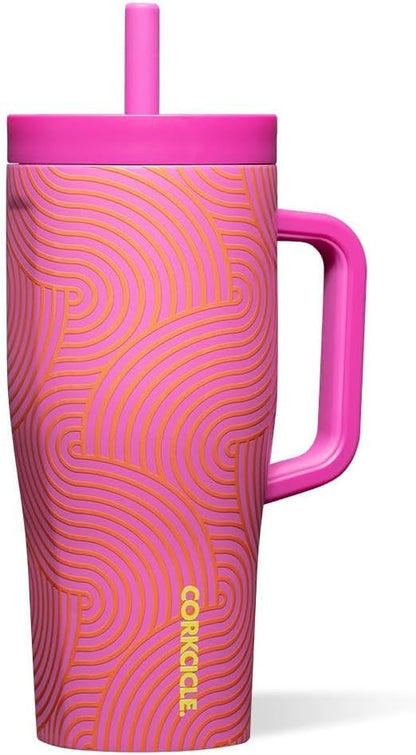 Cruiser Insulated Tumbler - Stainless Steel Tumbler with Handle & Straw, Triple Insulated for Cold Drinks, Leak Proof & Spill Proof, Cupholder Friendly, BPA-Free - 22oz - Solar Circuit