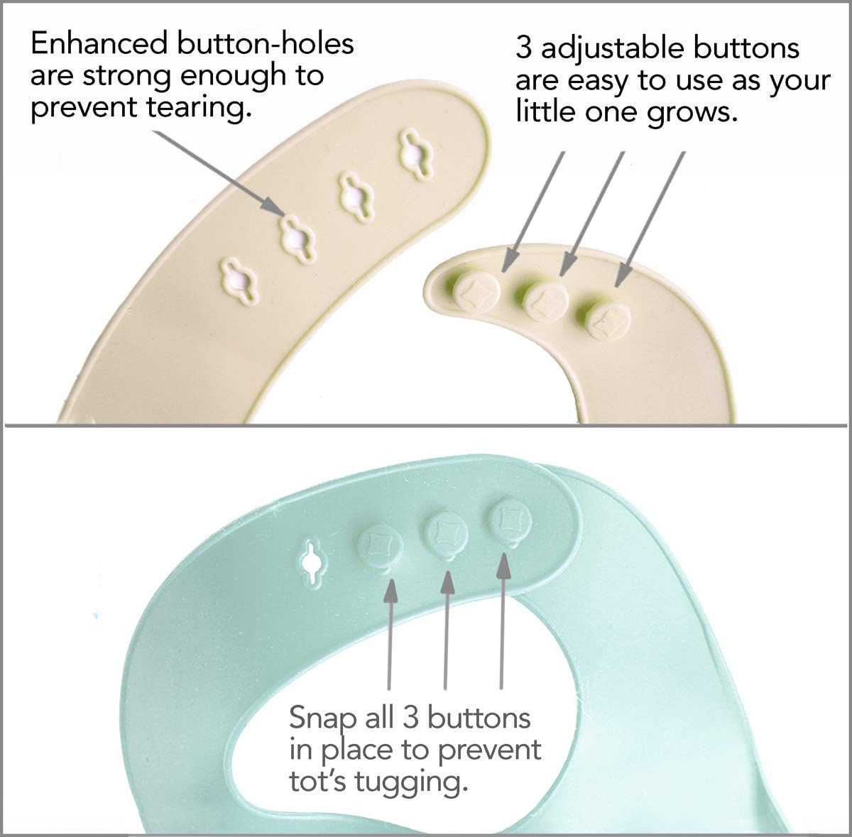 Baby or Toddler Feeding Set | Silicone Bib, Divided Plates, Suction Bowls & Spoons, Dishwasher-Safe, Easy-Wipe Cleaning (Beige/Sage)
