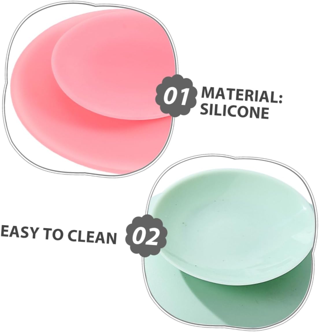 8pcs Silicone Tableware Sucker Double Sided Suction Cups Nonslip Plates Bowls Suction Pads for Kids Elderly Dining Table Supplies