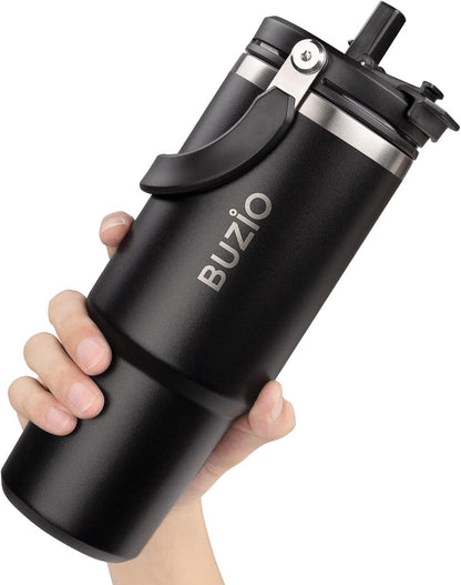 40 oz Tumbler with Handle, Insulated Water Bottle with 2-in-1 Lid | Fits in Cup Holder, Stainless Steel, Coffee Thermo Mug, 48 Hrs Cold, Leakproof Drinking Cups with Lid and Straw