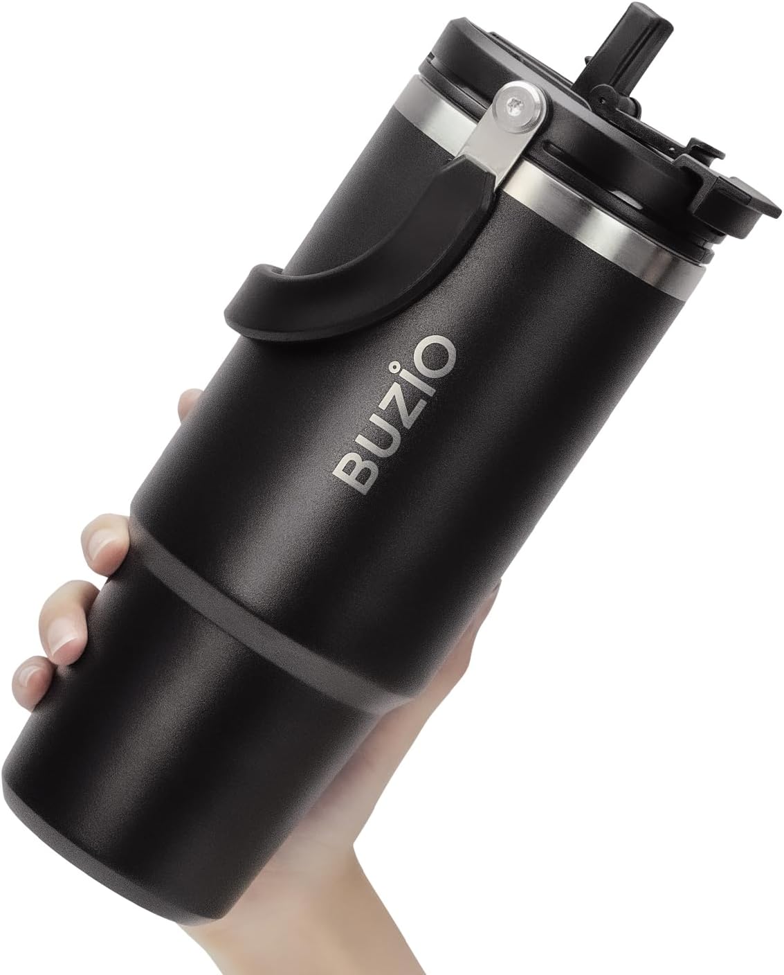 40 oz Tumbler with Handle, Insulated Water Bottle with 2-in-1 Lid | Fits in Cup Holder, Stainless Steel, Coffee Thermo Mug, 48 Hrs Cold, Leakproof Drinking Cups with Lid and Straw