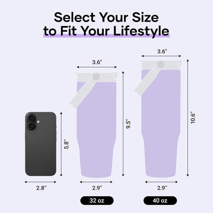 40 oz Tumbler with Handle, Insulated Water Bottle with 2-in-1 Lid | Fits in Cup Holder, Stainless Steel, Coffee Thermo Mug, 48 Hrs Cold, Leakproof Drinking Cups with Lid and Straw