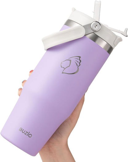 40 oz Tumbler with Handle, Insulated Water Bottle with 2-in-1 Lid | Fits in Cup Holder, Stainless Steel, Coffee Thermo Mug, 48 Hrs Cold, Leakproof Drinking Cups with Lid and Straw