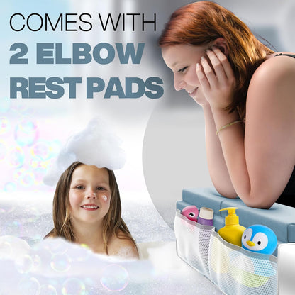 Bath Kneeler and Elbow Rest Pad Set, Kneeling Mat for Baby Bathing