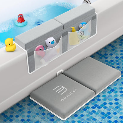 Bath Kneeler and Elbow Rest Pad Set, Kneeling Mat for Baby Bathing