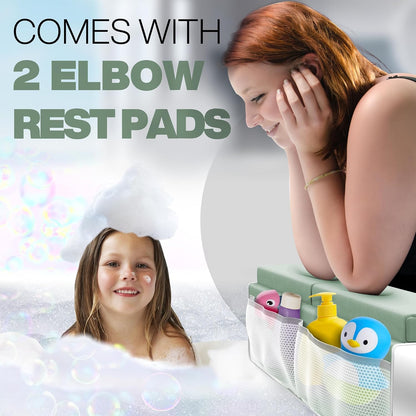 Bath Kneeler and Elbow Rest Pad Set, Kneeling Mat for Baby Bathing