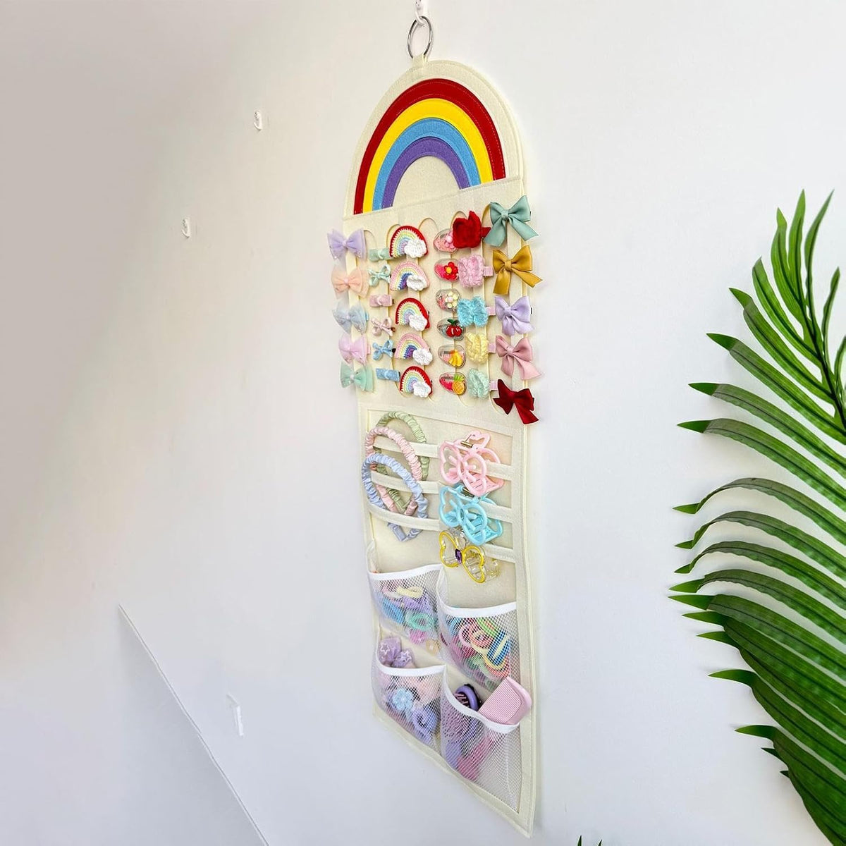 Hair Bow Organizer- Hanging Storage System, Wall Bags with Mesh