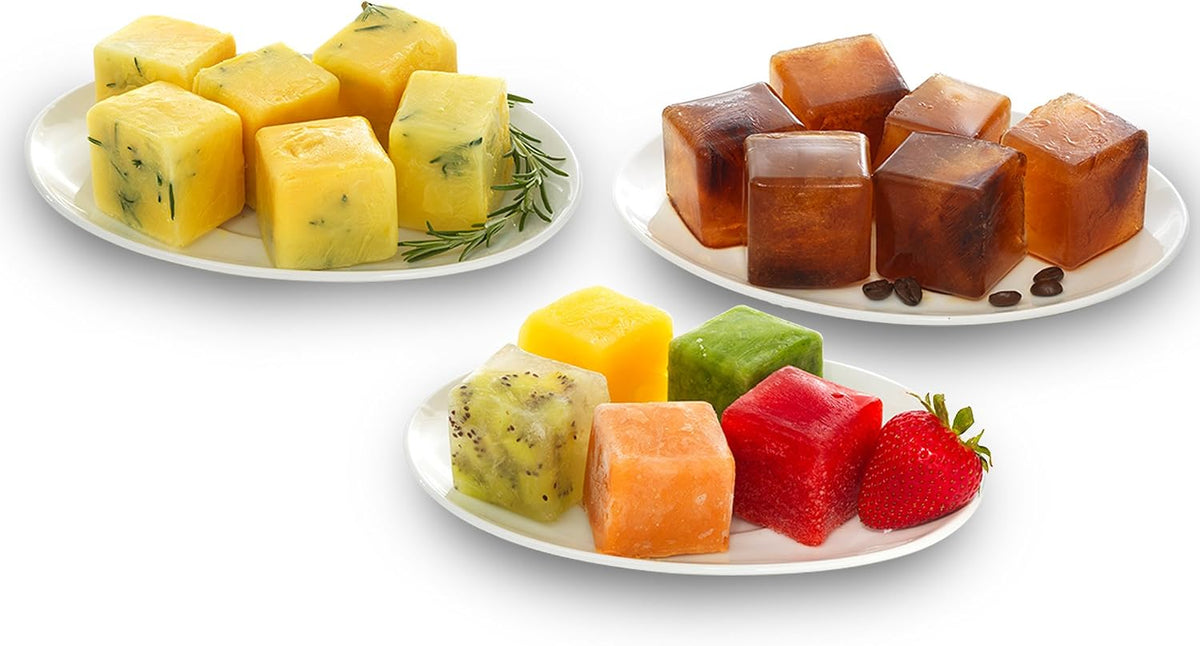 Touch Prep and Freeze Ice Tray, 2-oz. Cubes, Stackable with Slide-off Cover