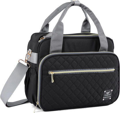 Crossbody Small Diaper Bag, Cute Mini Baby Diaper Tote Bags with Insulated Pockets for Traveling Outdoor Parent,Gray