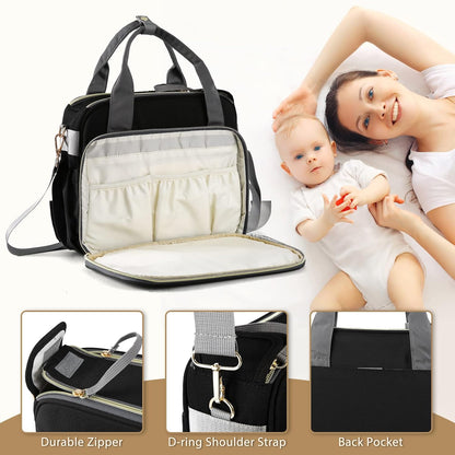 Crossbody Small Diaper Bag, Cute Mini Baby Diaper Tote Bags with Insulated Pockets for Traveling Outdoor Parent,Gray
