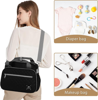 Crossbody Small Diaper Bag, Cute Mini Baby Diaper Tote Bags with Insulated Pockets for Traveling Outdoor Parent,Gray