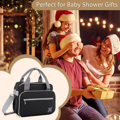 Crossbody Small Diaper Bag, Cute Mini Baby Diaper Tote Bags with Insulated Pockets for Traveling Outdoor Parent,Gray