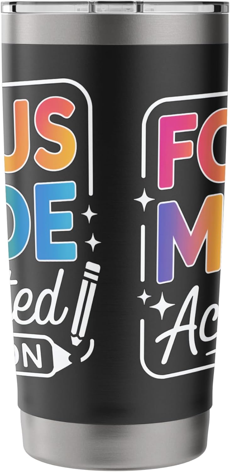Activated Focus Mode Colorful Typography Stainless Steel Insulated Tumbler