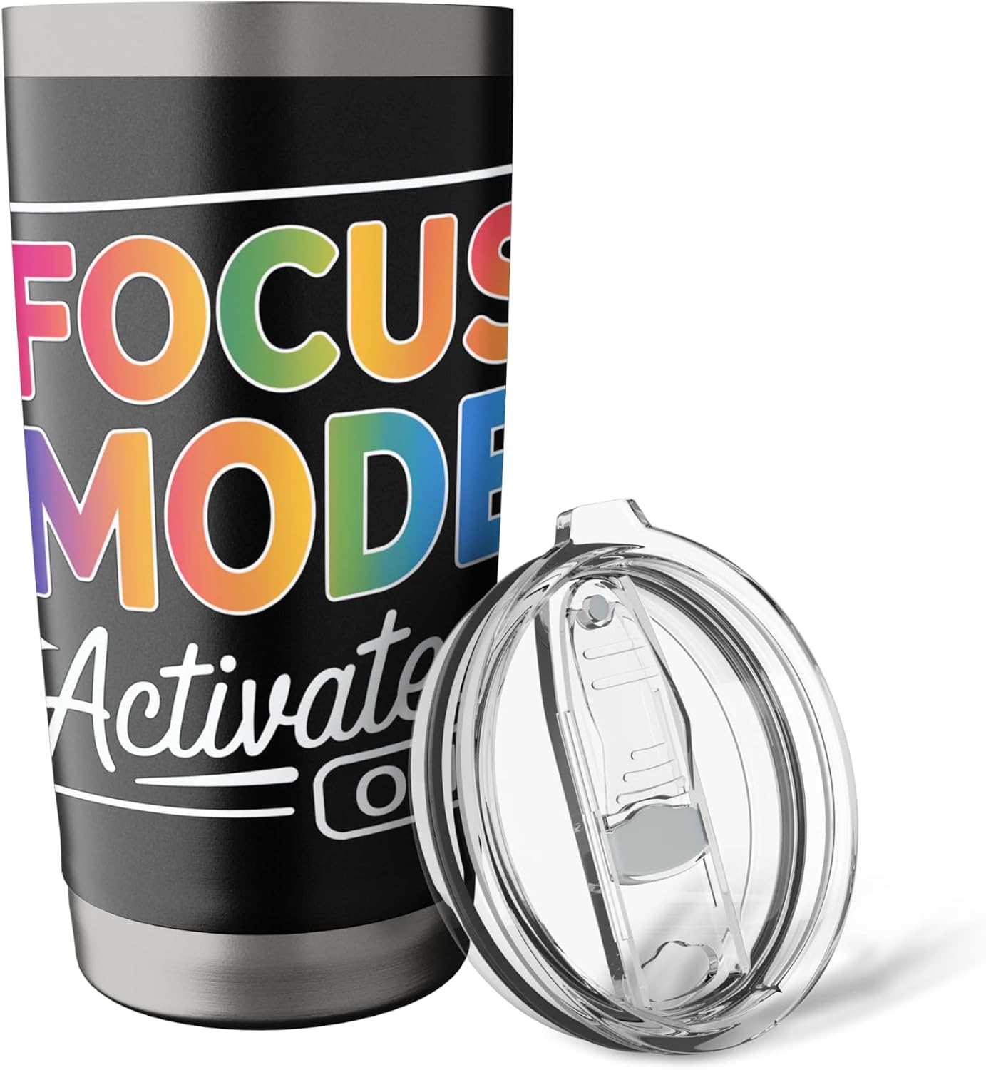 Activated Focus Mode Colorful Typography Stainless Steel Insulated Tumbler
