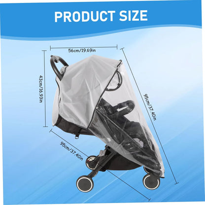 Stroller Rain Cover Windproof & Rainproof Stroller Rain Cover Foldable for Protect from Dust Snow, Baby Travel Weather Shield.