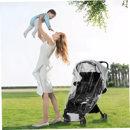 Stroller Rain Cover Windproof & Rainproof Stroller Rain Cover Foldable for Protect from Dust Snow, Baby Travel Weather Shield.