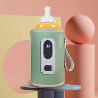 Portable Bottle Warmer Insulation Cover, Baby Milk Heat Keeper With Temperature Adjustment, USB Warmer for Car Travel