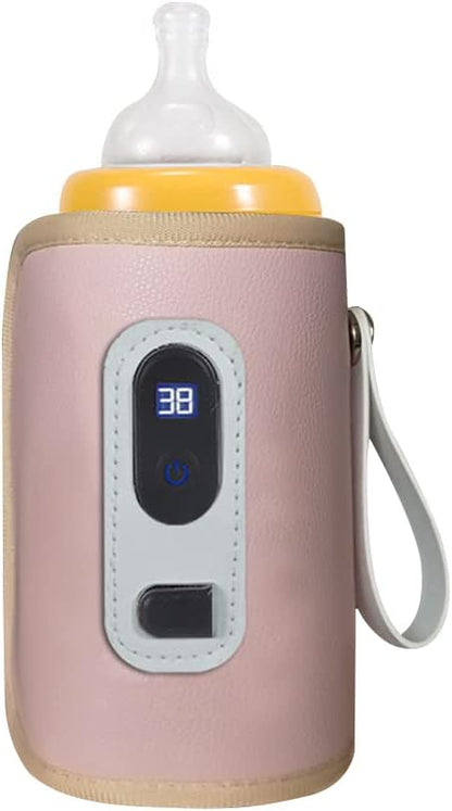 Portable Bottle Warmer Insulation Cover, Baby Milk Heat Keeper With Temperature Adjustment, USB Warmer for Car Travel