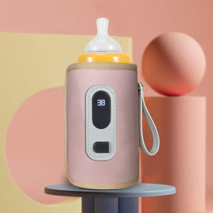 Portable Bottle Warmer Insulation Cover, Baby Milk Heat Keeper With Temperature Adjustment, USB Warmer for Car Travel