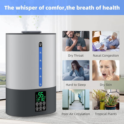 6L Warm & Cool Mist Humidifiers for Bedroom,Large Room,Plants