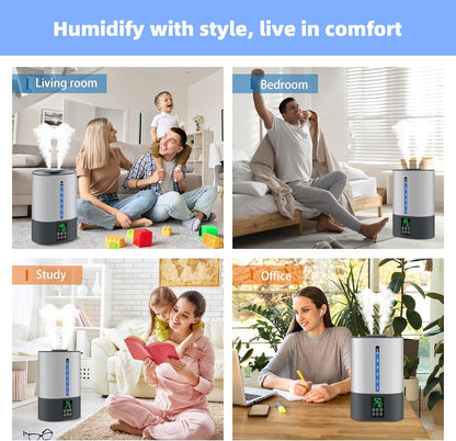 6L Warm & Cool Mist Humidifiers for Bedroom,Large Room,Plants
