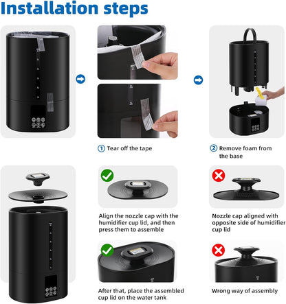 6L Warm & Cool Mist Humidifiers for Bedroom,Large Room,Plants