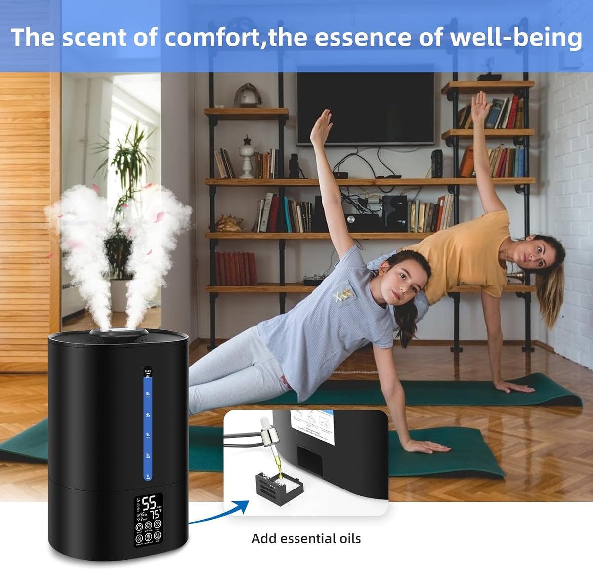 6L Warm & Cool Mist Humidifiers for Bedroom,Large Room,Plants