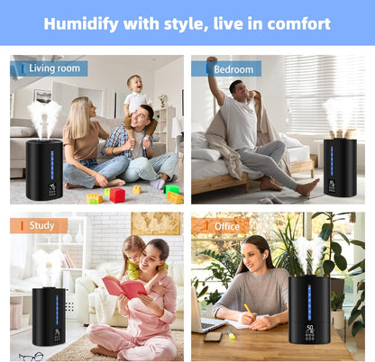 6L Warm & Cool Mist Humidifiers for Bedroom,Large Room,Plants